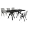 Armen Living Cortina and Varde 5 Piece Black Rectangular Dining Set SETCODIBLK5A - alternate 1